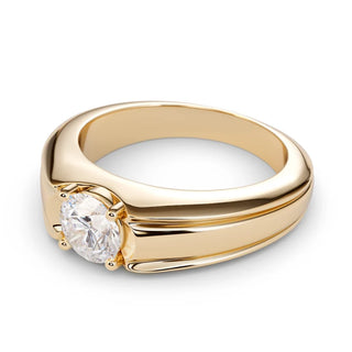 2ct Moissanite Solitaire Ring in Rose Gold For Men's