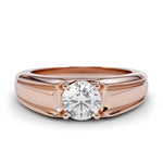Load image into Gallery viewer, 2 Carat Round Cut Moissanite Solitaire Ring in Rose Gold For Men's