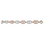 Load image into Gallery viewer, 13 Carat Round Shaped Moissanite Two Tone Puff Link Bracelet