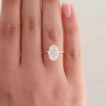 Load image into Gallery viewer, 2 Ct Oval Cut Moissanite Solitaire Engagement Ring In Rose Gold