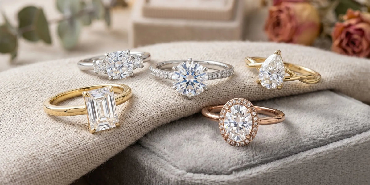 Affordable moissanite engagement rings