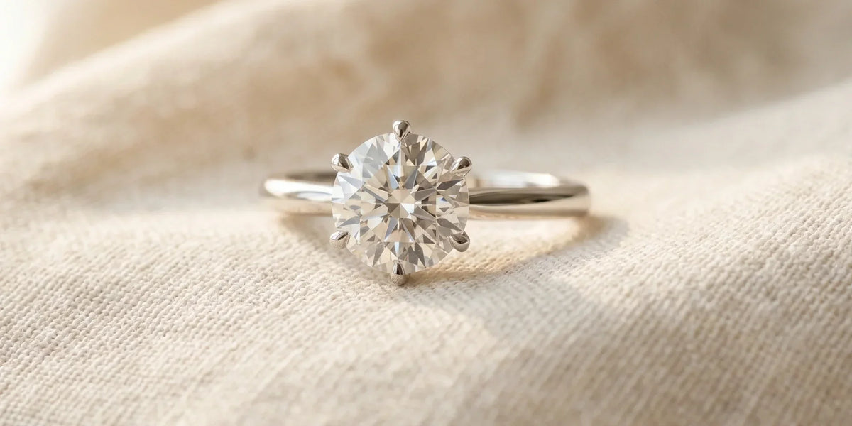 Classic brilliance, hidden beauty: round solitaire ring with an open gallery undercarriage