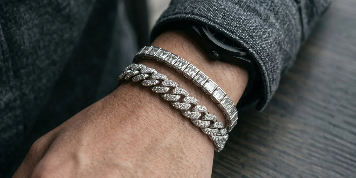 Stylish moissanite bracelets for men