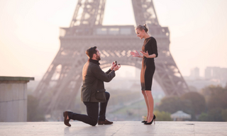 proposal ideas with moissanite engagement ring