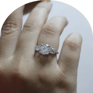 3 stone moissanite rings