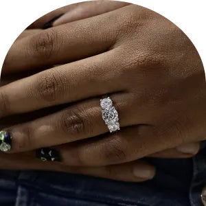 3 stone moissanite rings white gold