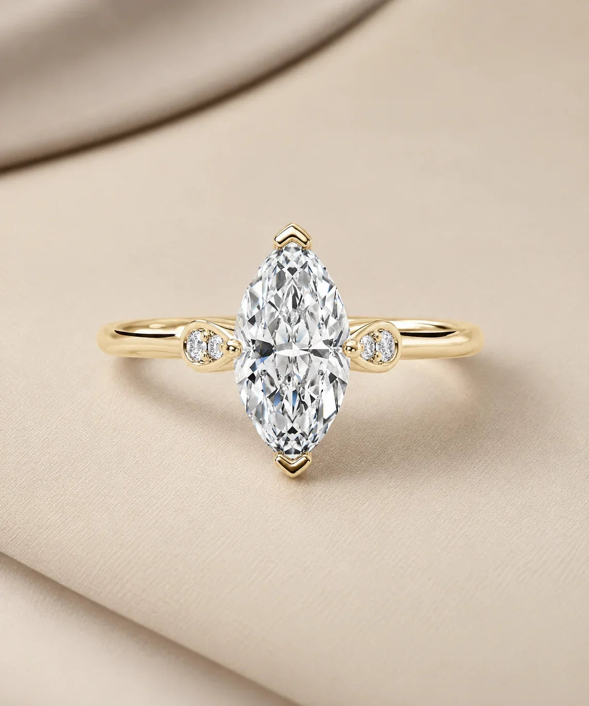 Cathedral moissanite ring
