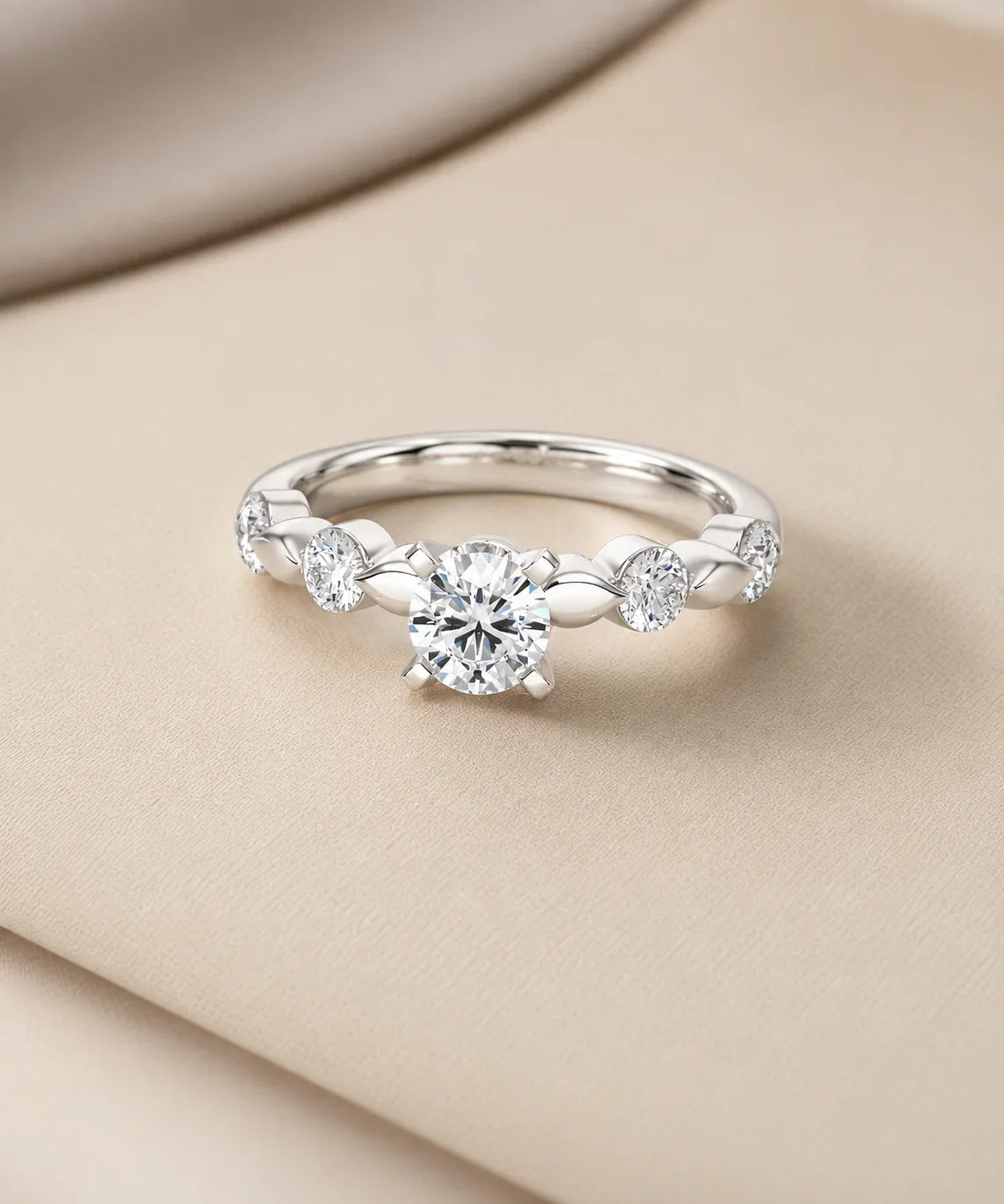 Colorless moissanite rings