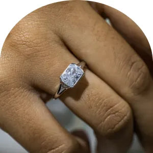 East west moissanite ring