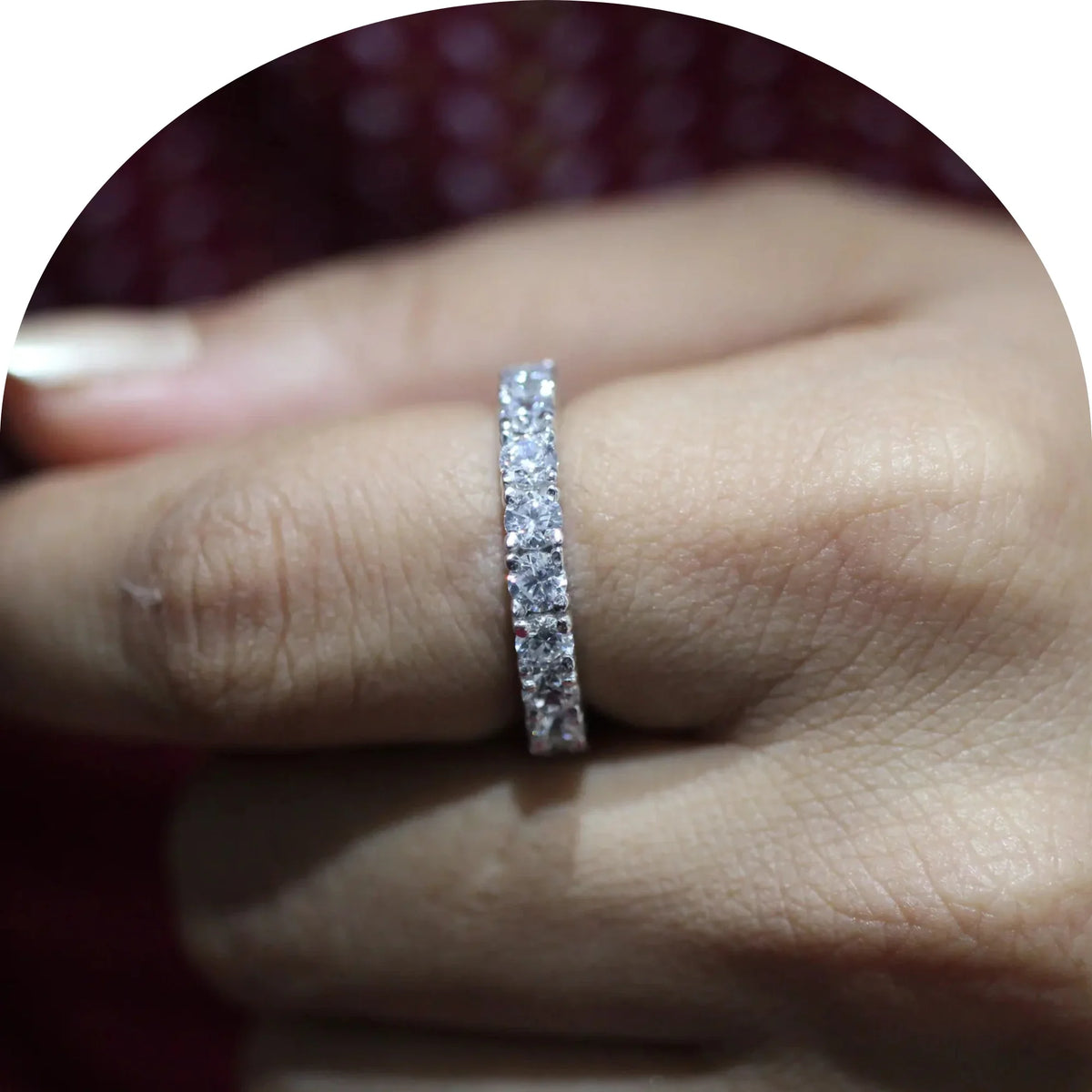 Moissanite eternity rings