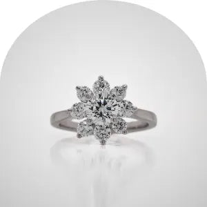 Floral moissanite rings