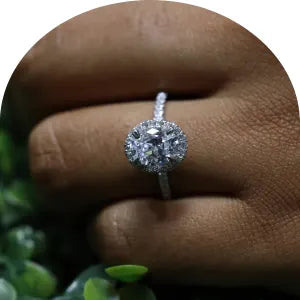 Halo moissanite rings