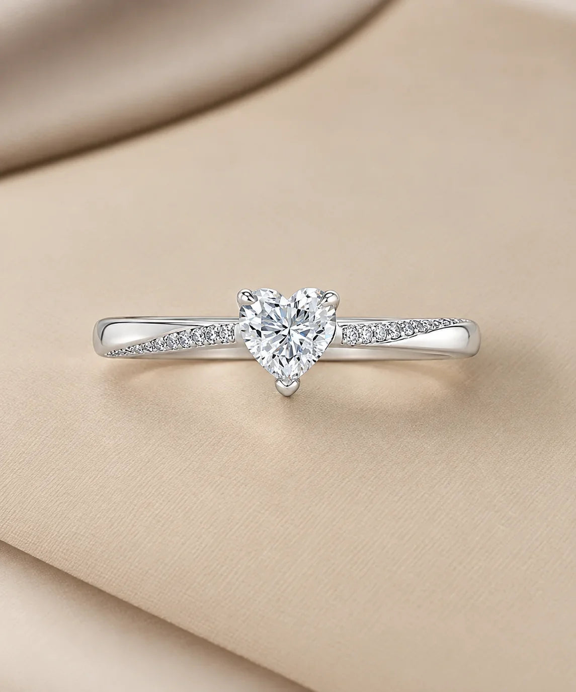 Heart shaped moissanite rings