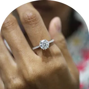 Hidden halo moissanite engagement ring