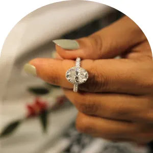 Hidden halo moissanite rings