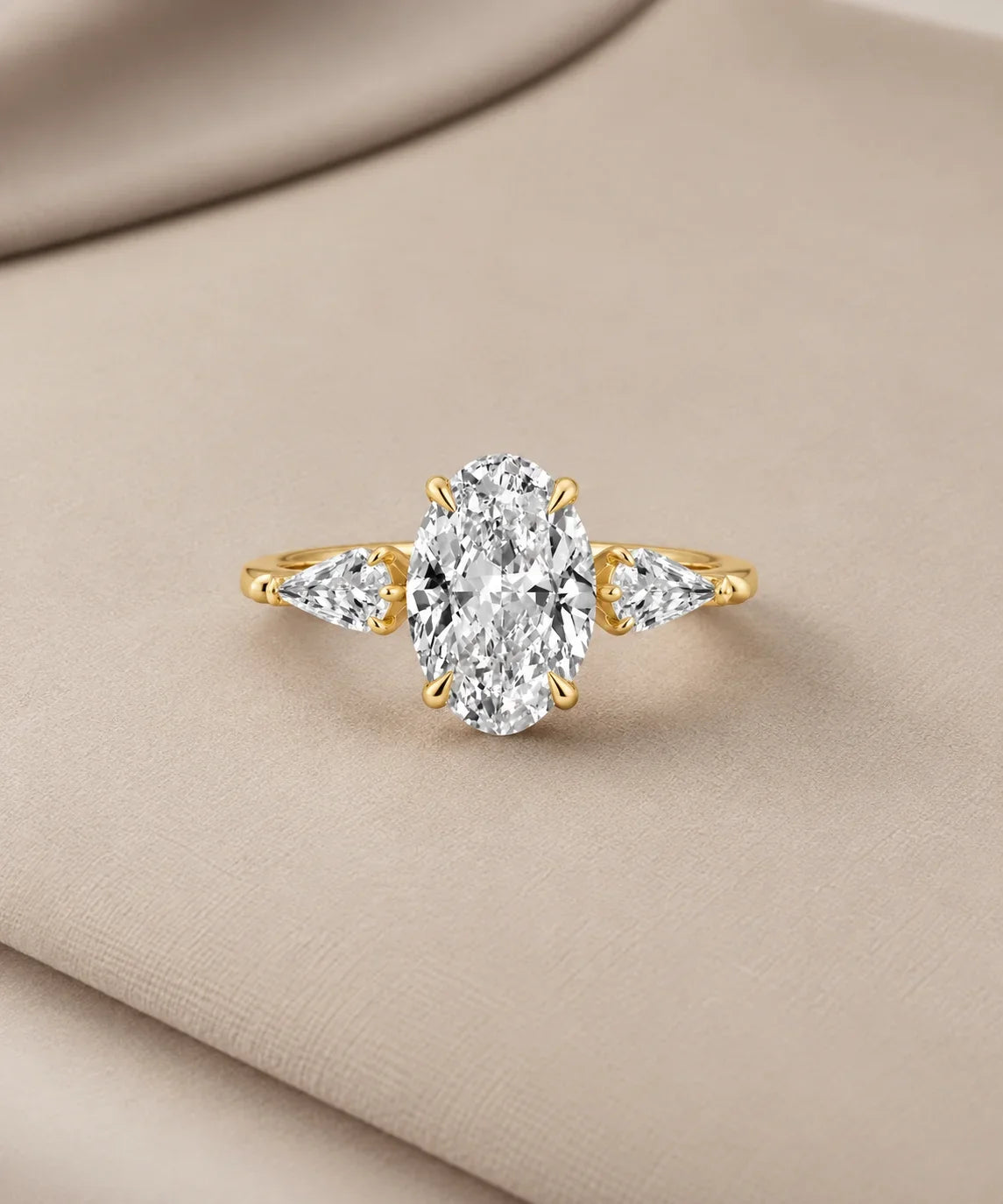 Kite cut moissanite rings