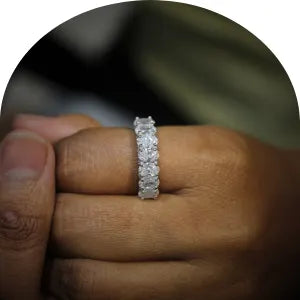 Moissanite anniversary bands for her