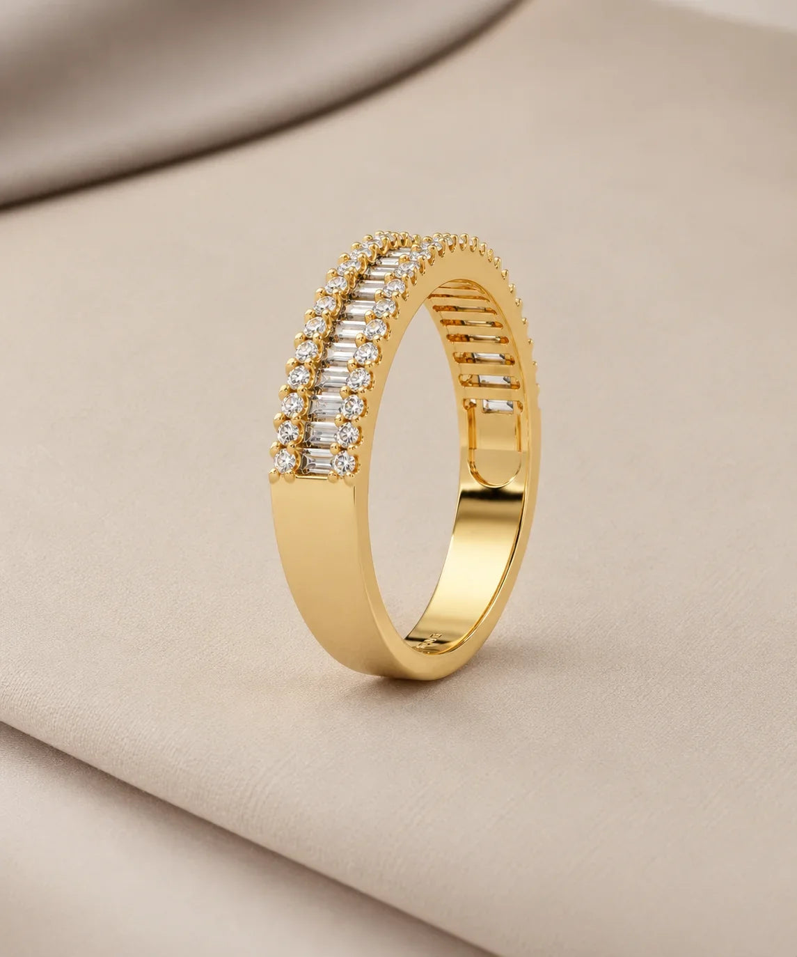 Moissanite baguette bands