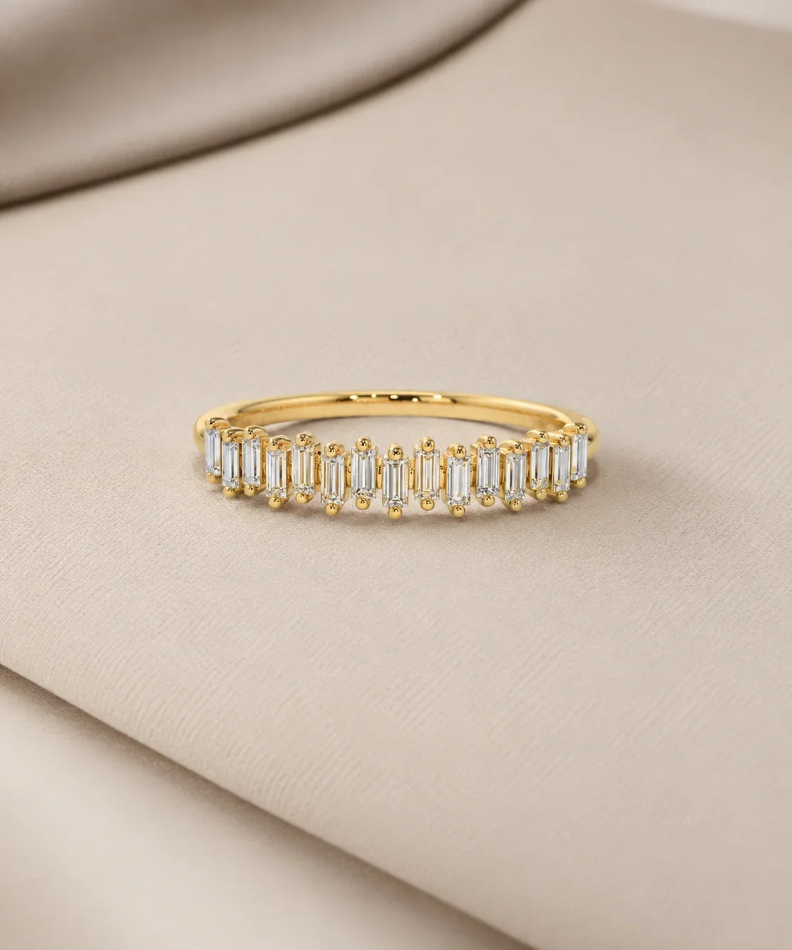 Moissanite baguette ring