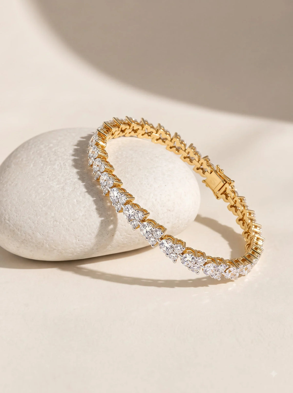 Moissanite bracelet yellow gold