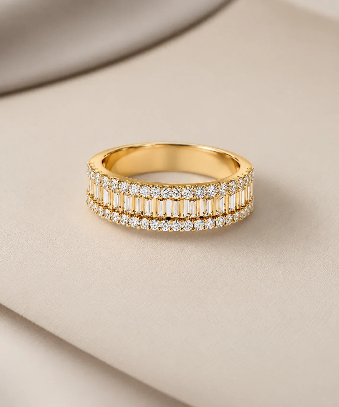 Moissanite eternity band