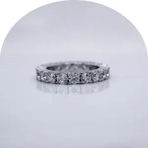Moissanite half eternity bands