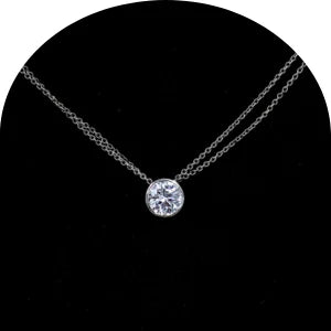Moissanite pendants white gold