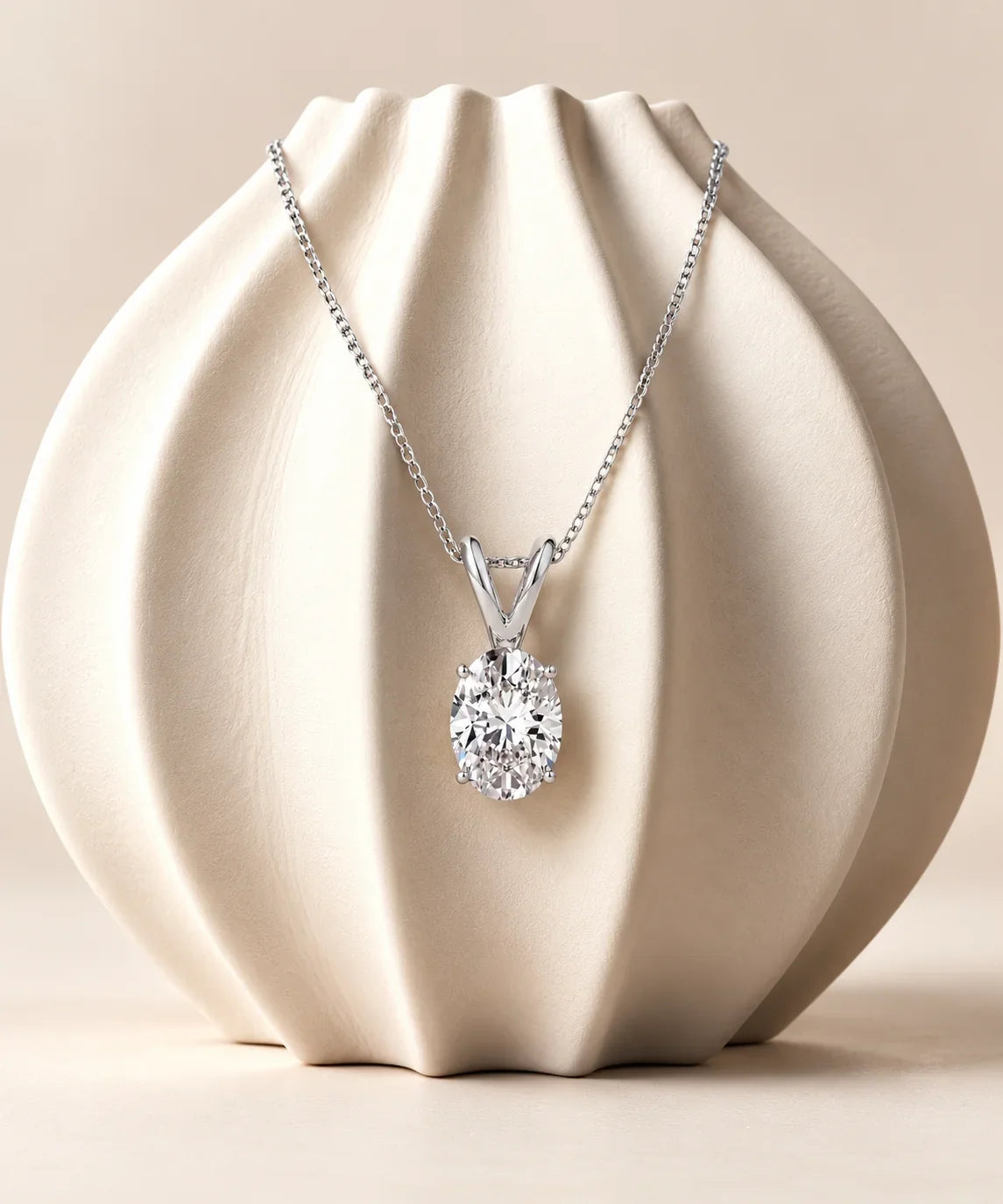 Moissanite solitaire pendant