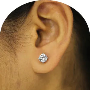 Moissanite Stud Earrings White Gold