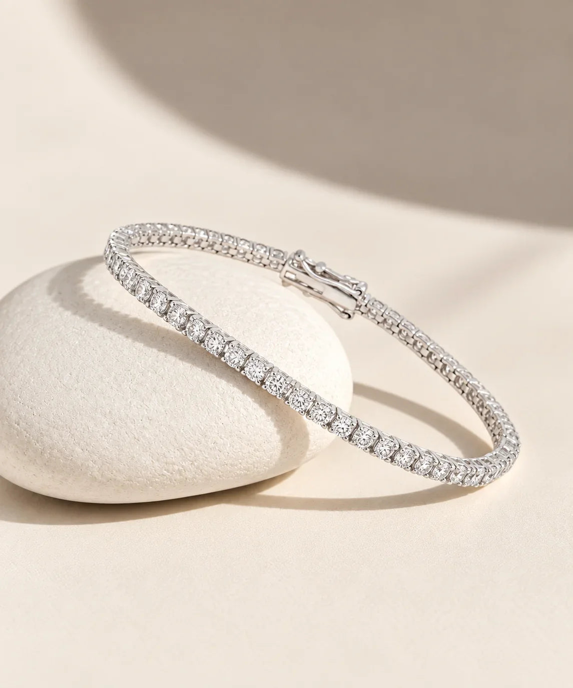 Moissanite tennis bracelet white gold