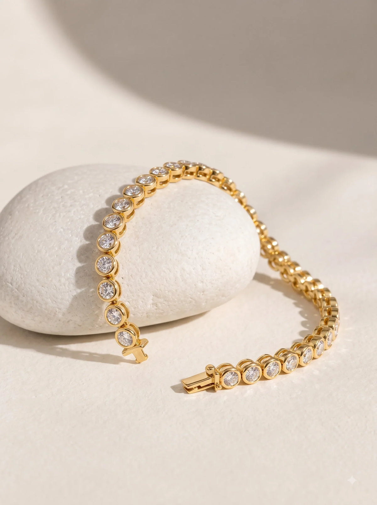 Moissanite tennis bracelet yellow gold