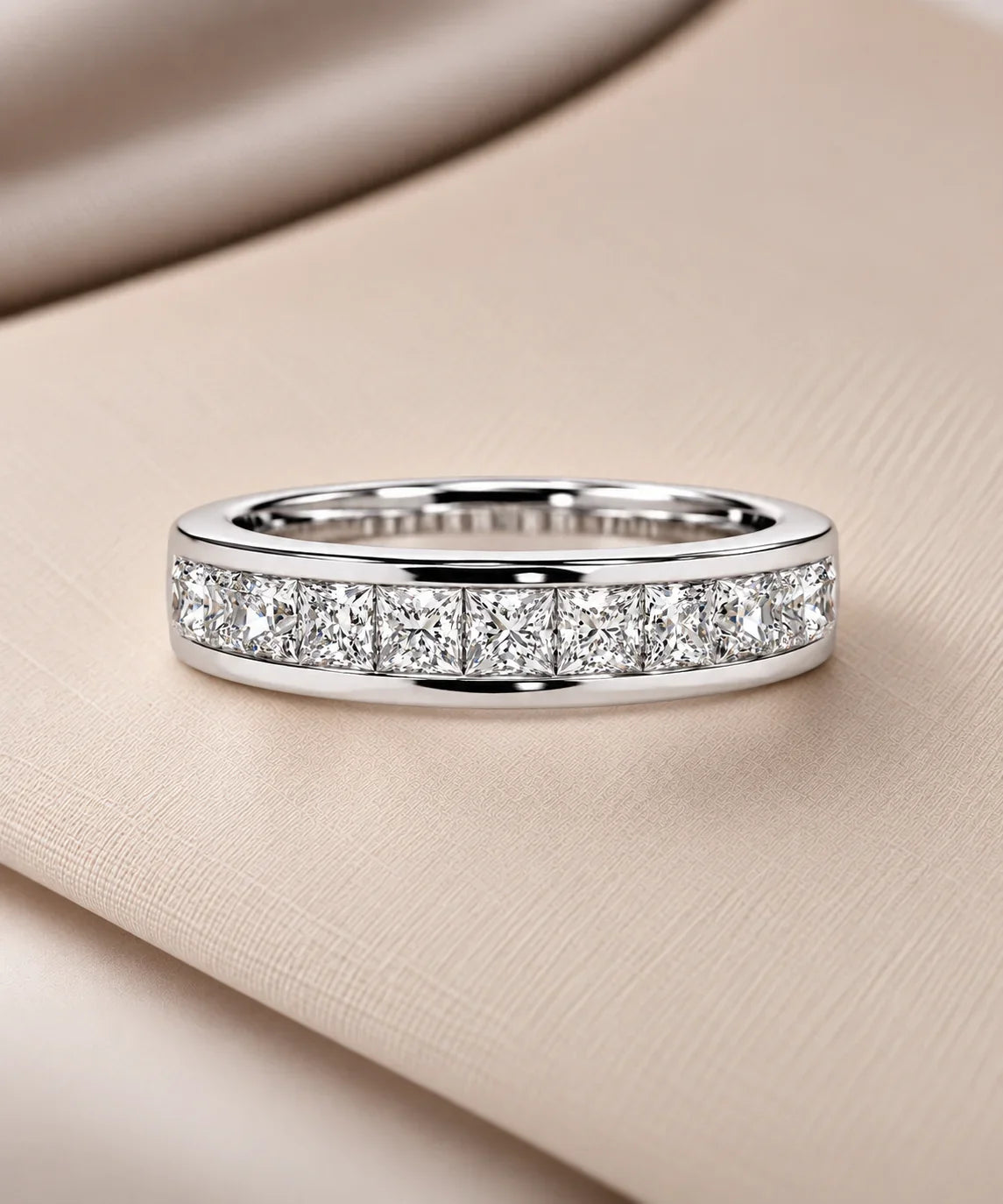 Moissanite wedding bands