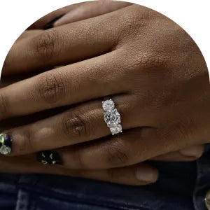 Past present future moissanite rings