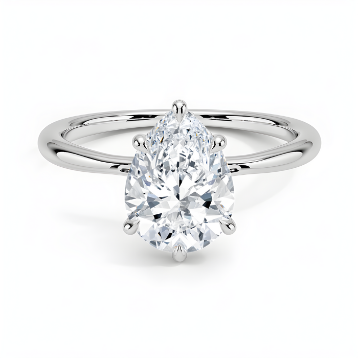 Pear cut moissanite rings