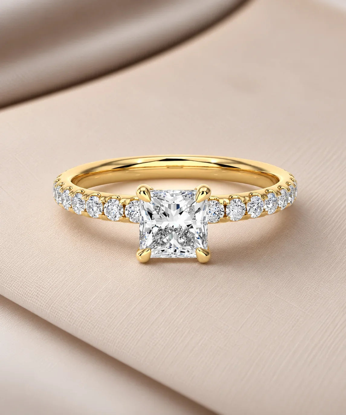 Princess cut moissanite rings