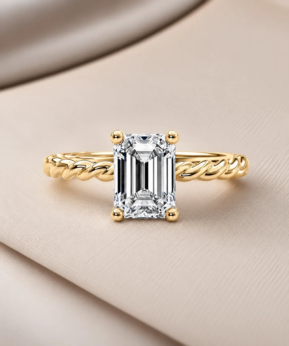 Rectangle moissanite rings