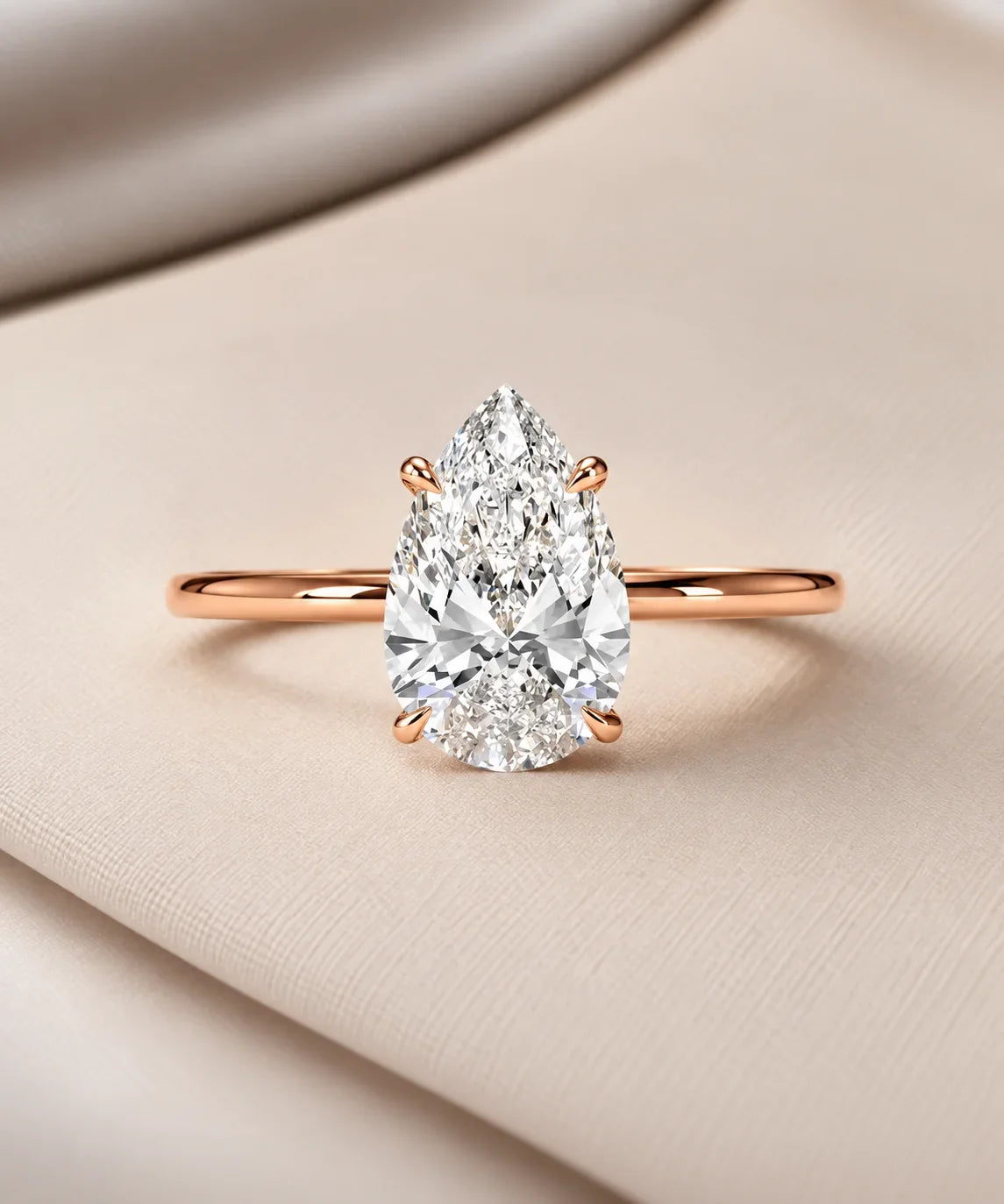 Rose gold moissanite rings
