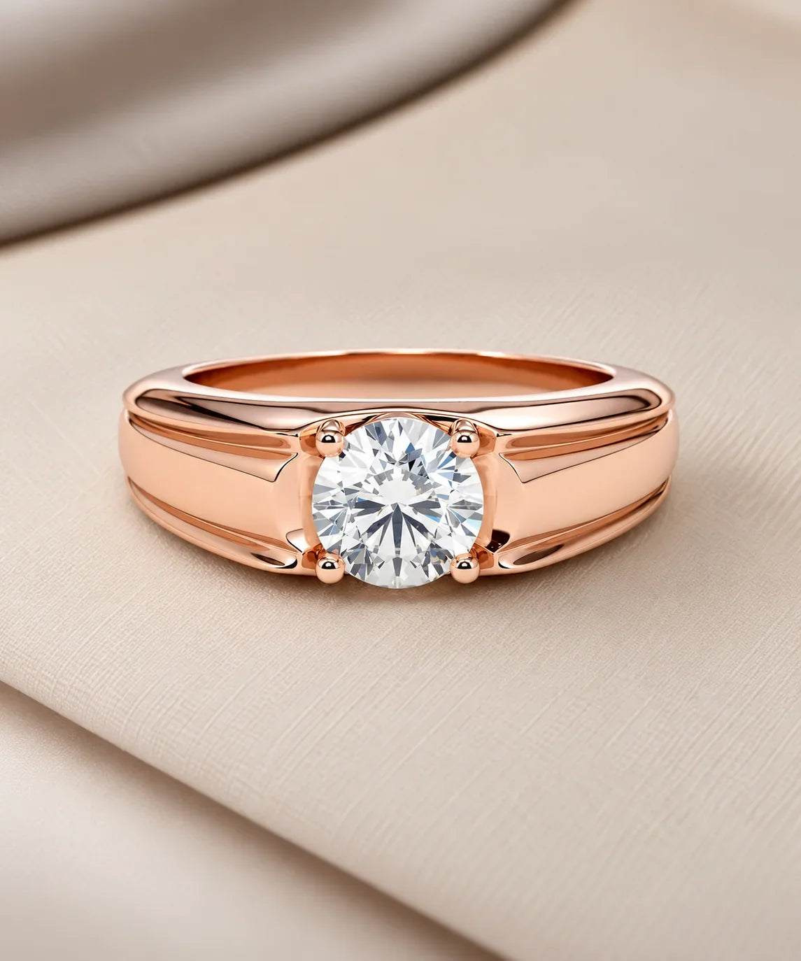 Rose gold solitaire moissanite rings