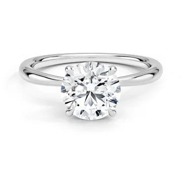 Round cut moissanite rings