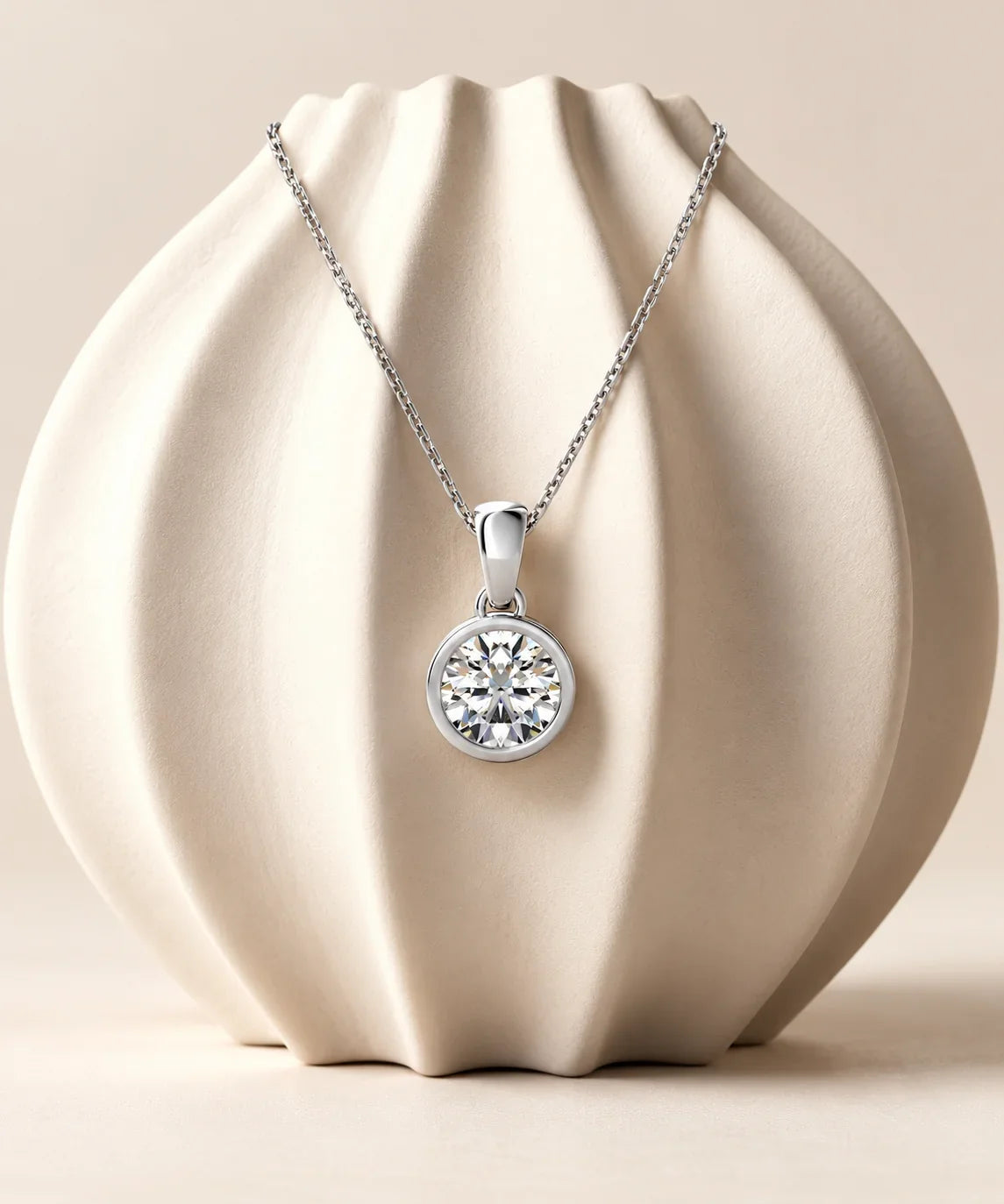 Silver moissanite pendants