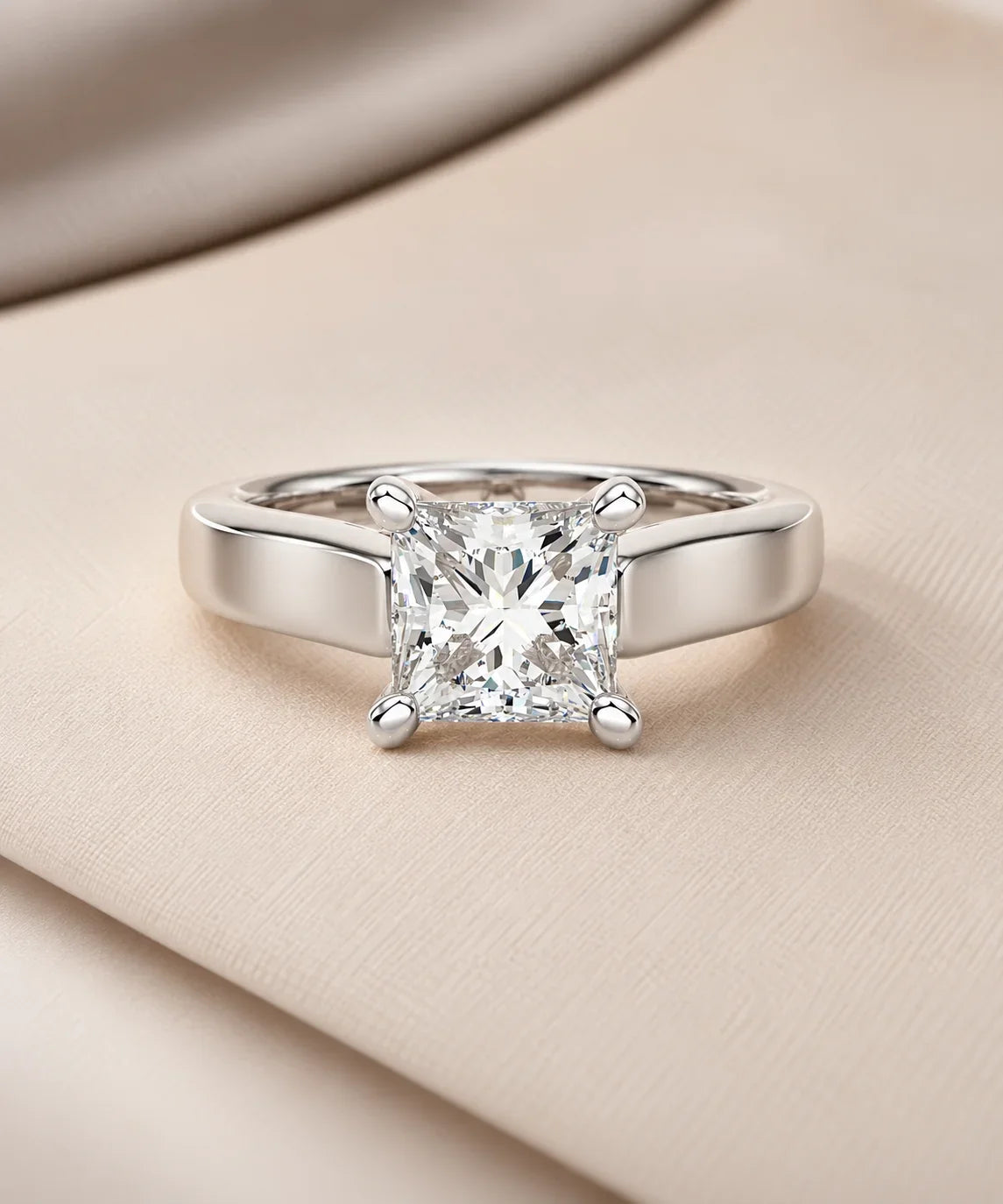 Simple moissanite engagement rings