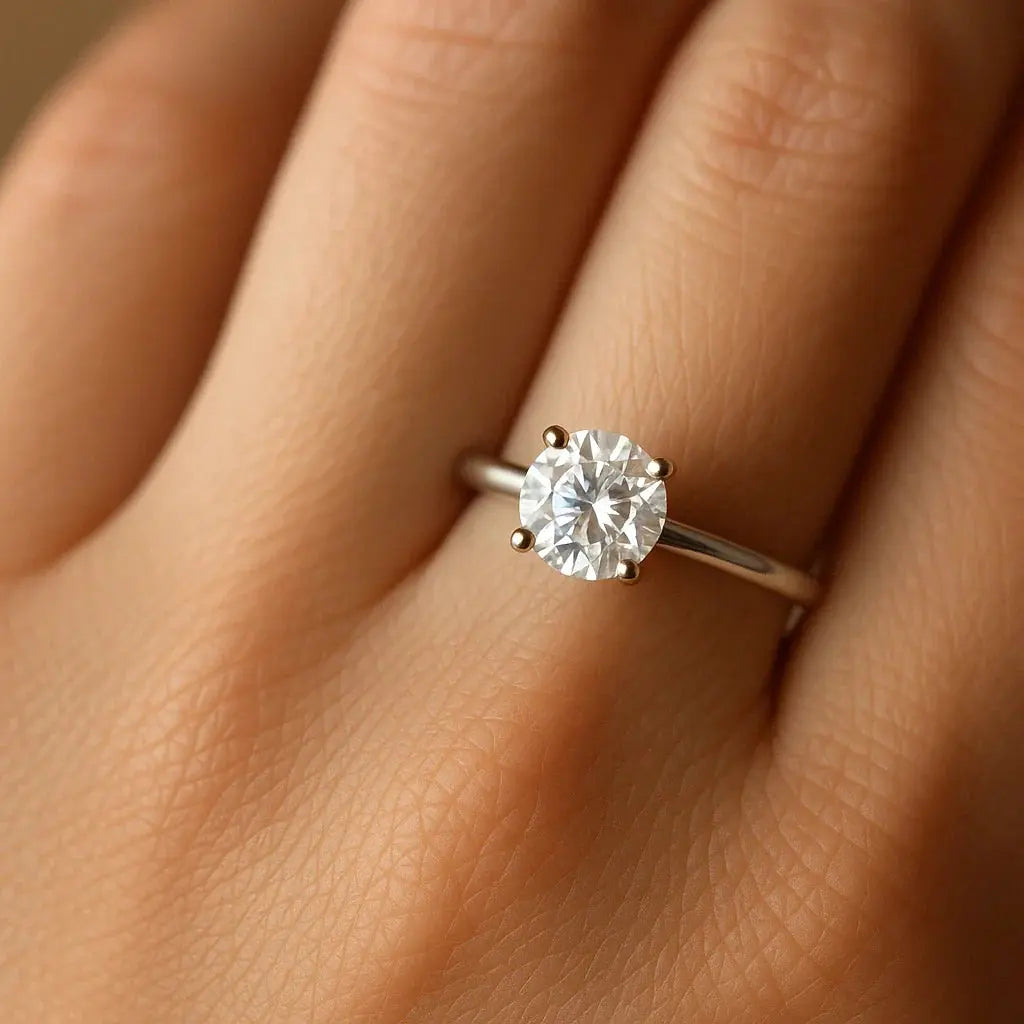 Moissanite solitaire rings