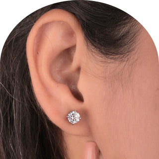 Lady wearing Moissanite Earring