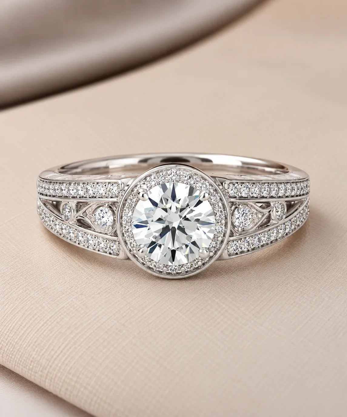 Vintage moissanite engagement rings