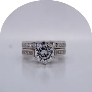 White gold moissanite bridal sets