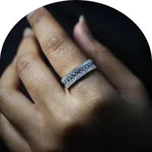 White gold moissanite wedding bands