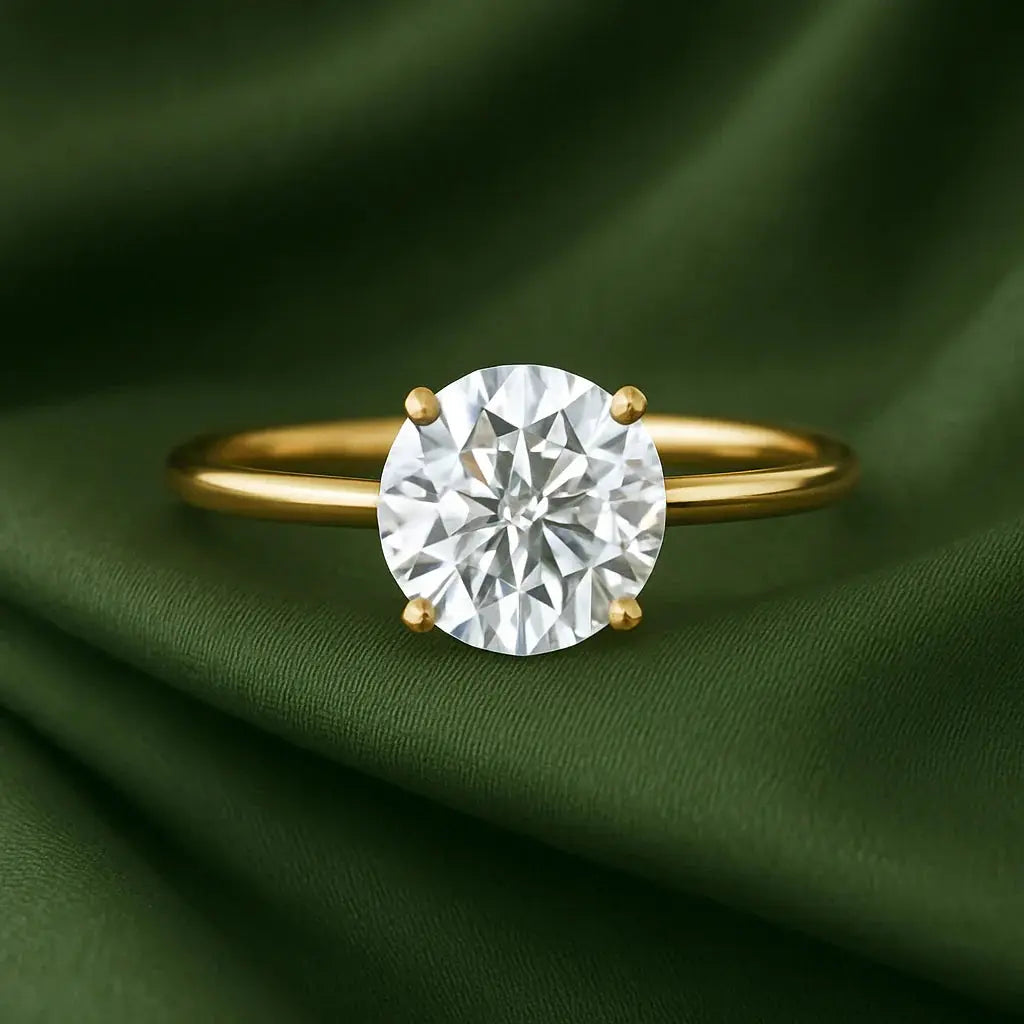 Yellow gold moissanite engagement rings loose moissanite