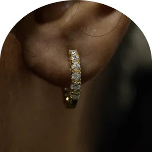 Yellow gold moissanite earrings