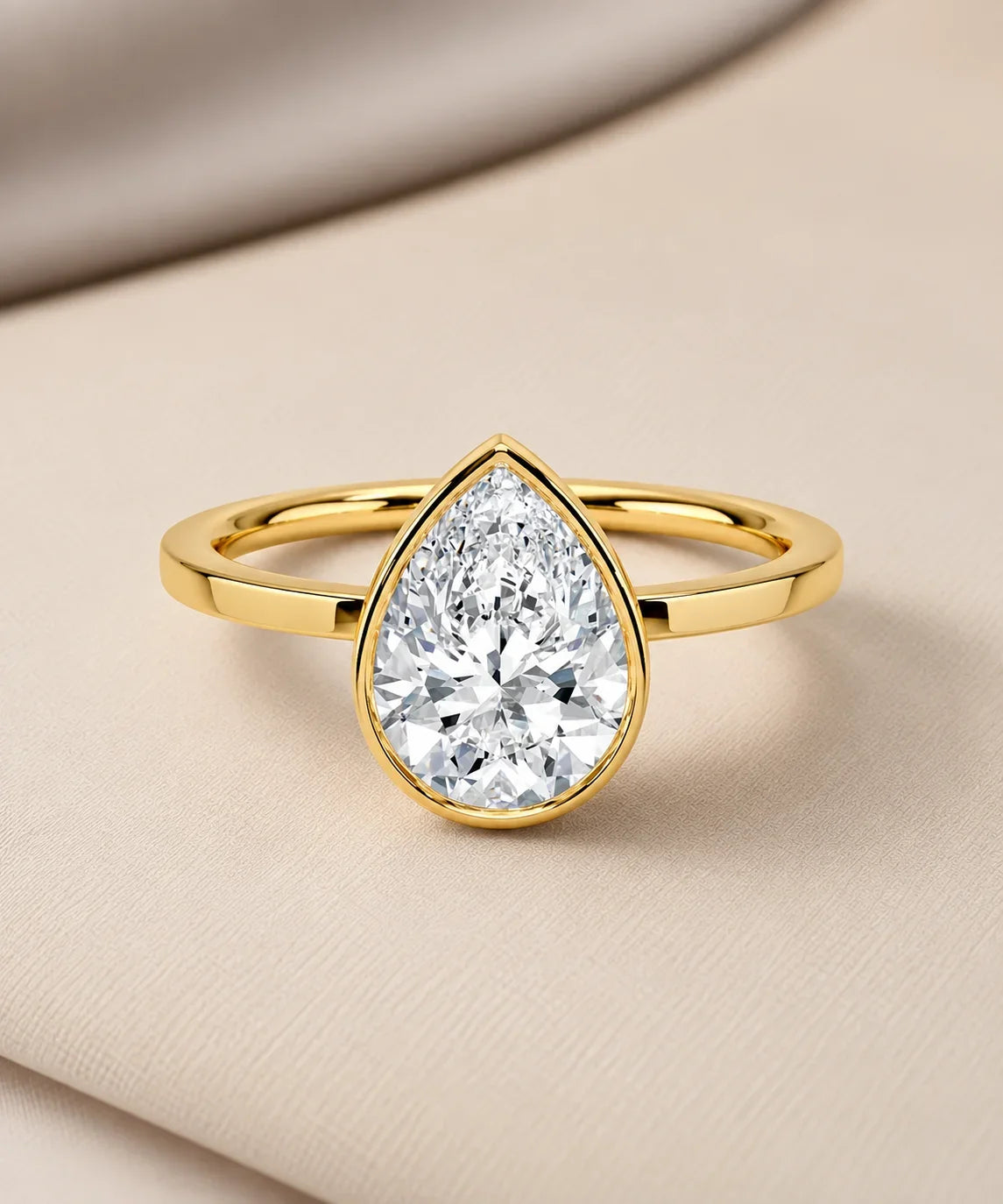 Yellow gold moissanite solitaire rings