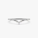 Load image into Gallery viewer, 0.70 Carat Round Shape Moissanite Curved Wedding Ring In White Gold
